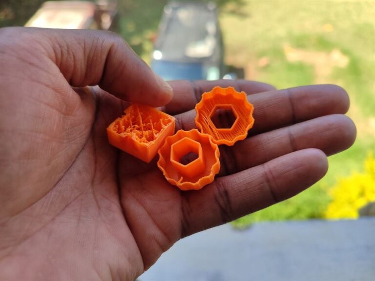 Halved orange 3D printed parts