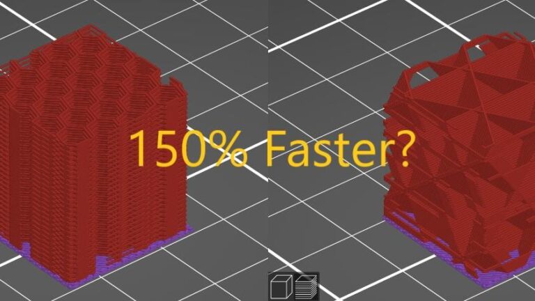 Two sliced 3d model cubes showing infill