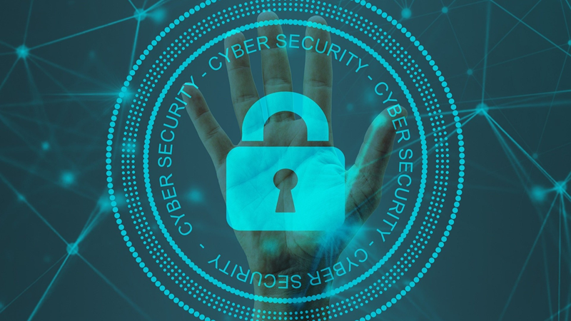 Cyber Security Logo Featuring Lock